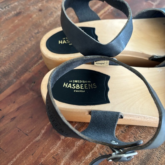 Blue‎ and Black Swedish Hasbeens Clog Sandals size 39 (US 9) - Picture 4 of 8